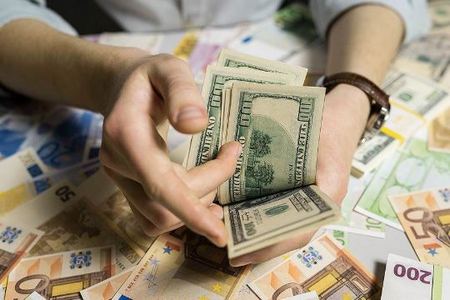 считает валюту доллары и евро